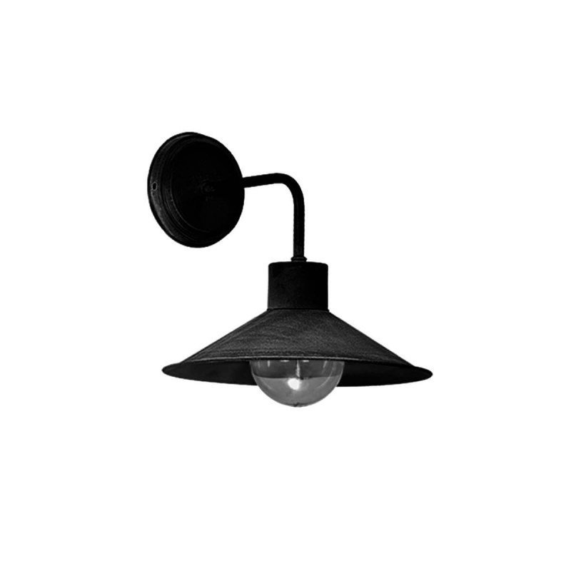 APLIQUE DE PARED C/PANTALLA CHAPA 25CM C/BARRAL L NEGRO